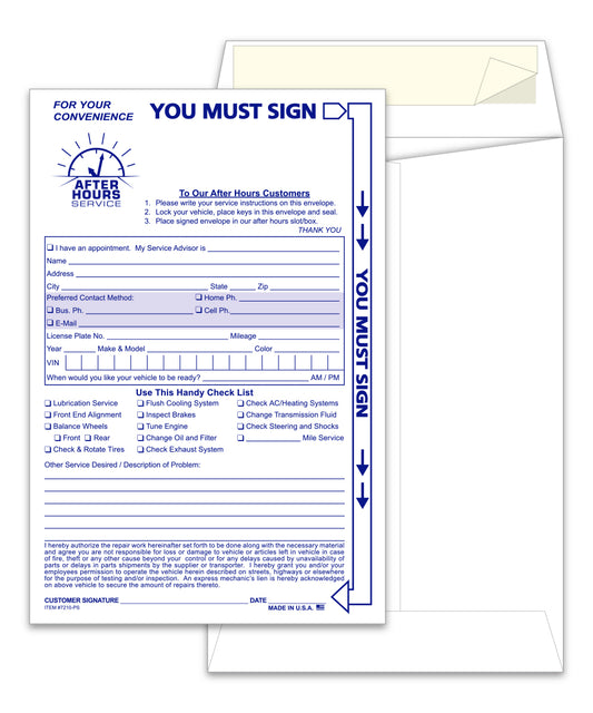 Standard After Hours Envelope - Self Seal