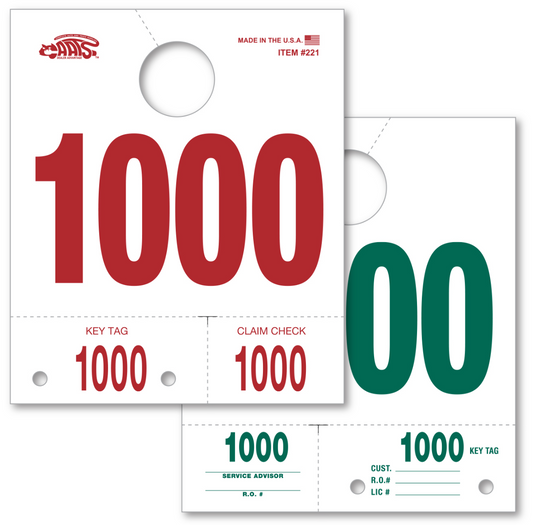 White Service Dispatch Numbers - Paper Hang Tags